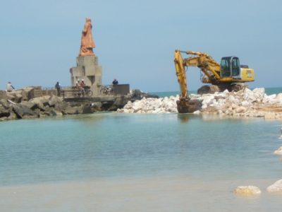 San Benedetto, sistemazione delle foce del torrente Albula